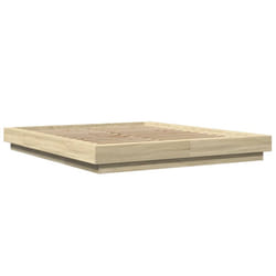 vidaXL Bed Frame and LED Lights Bed Base Mattress Foundation Engineered Wood - sonoma oak, 160 x 200 cm