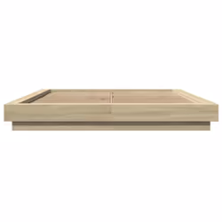 vidaXL Bed Frame and LED Lights Bed Base Mattress Foundation Engineered Wood - sonoma oak, 160 x 200 cm - Additional view 4
