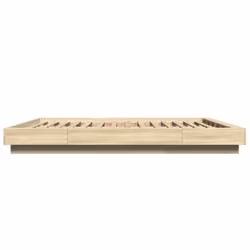 vidaXL Bed Frame and LED Lights Bed Base Mattress Foundation Engineered Wood - sonoma oak, 160 x 200 cm - Additional view 5