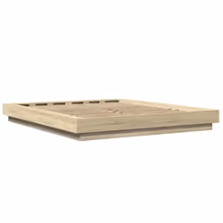 vidaXL Bed Frame and LED Lights Bed Base Mattress Foundation Engineered Wood - sonoma oak, 160 x 200 cm - Additional view 6