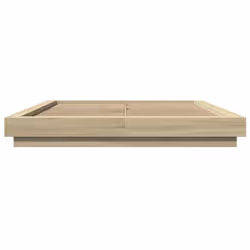 vidaXL Bed Frame and LED Lights Bed Base Mattress Foundation Engineered Wood - sonoma oak, 150 x 200 cm - Additional view 4