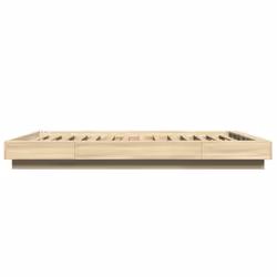 vidaXL Bed Frame and LED Lights Bed Base Mattress Foundation Engineered Wood - sonoma oak, 120 x 200 cm - Additional view 5