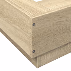 vidaXL Bed Frame and LED Lights Bed Base Mattress Foundation Engineered Wood - sonoma oak, 120 x 200 cm - Additional view 9