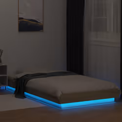 vidaXL Bed Frame with LED Lights Bed Sonoma Oak 100x200cm Engineered Wood