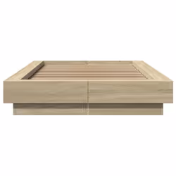 vidaXL Bed Frame and LED Lights Bed Base Mattress Foundation Engineered Wood - sonoma oak, 90 x 200 cm - Additional view 4
