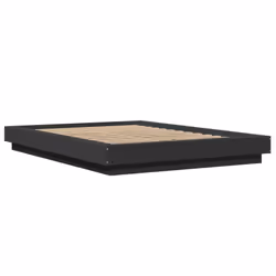 vidaXL Bed Frame and LED Lights Bed Base Mattress Foundation Engineered Wood - black, 140 x 190 cm
