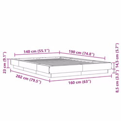 vidaXL Bed Frame and LED Lights Bed Base Mattress Foundation Engineered Wood - black, 140 x 190 cm