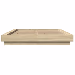 vidaXL Bed Frame and LED Lights Bed Base Mattress Foundation Engineered Wood - sonoma oak, 120 x 190 cm - Additional view 4