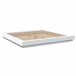 vidaXL Bed Frame Home Bed Base Mattress Foundation Bedstead Engineered Wood - white, 200 x 200 cm - Additional view 2