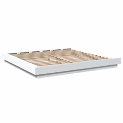 vidaXL Bed Frame Home Bed Base Mattress Foundation Bedstead Engineered Wood - white, 200 x 200 cm - Additional view 5