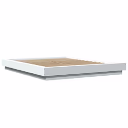 vidaXL Bed Frame Home Bed Base Mattress Foundation Bedstead Engineered Wood - white, 160 x 200 cm - Additional view 2