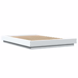 vidaXL Bed Frame Home Bed Base Mattress Foundation Bedstead Engineered Wood - white, 140 x 200 cm - Additional view 2