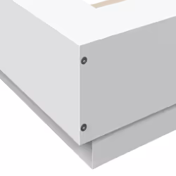 vidaXL Bed Frame Home Bed Base Mattress Foundation Bedstead Engineered Wood - white, 140 x 200 cm - Additional view 6