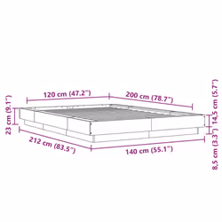 vidaXL Bed Frame Home Bed Base Mattress Foundation Bedstead Engineered Wood - black, 120 x 200 cm - Additional view 9