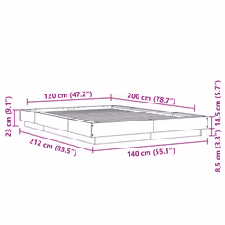 vidaXL Bed Frame Home Bed Base Mattress Foundation Bedstead Engineered Wood - sonoma oak, 120 x 200 cm - Additional view 9