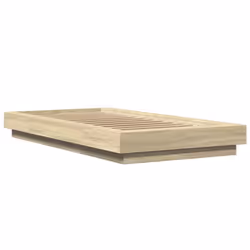 vidaXL Bed Frame Home Bed Base Mattress Foundation Bedstead Engineered Wood - sonoma oak, 90 x 200 cm - Additional view 2