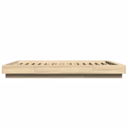 vidaXL Bed Frame Home Bed Base Mattress Foundation Bedstead Engineered Wood - sonoma oak, 140 x 190 cm - Additional view 4