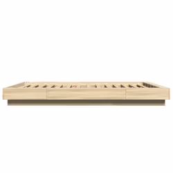 vidaXL Bed Frame Home Bed Base Mattress Foundation Bedstead Engineered Wood - sonoma oak, 135 x 190 cm - Additional view 4