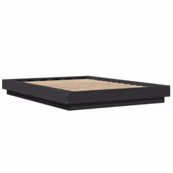 vidaXL Bed Frame Home Bed Base Mattress Foundation Bedstead Engineered Wood - black, 120 x 190 cm - Additional view 5