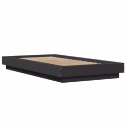 vidaXL Bed Frame Home Bed Base Mattress Foundation Bedstead Engineered Wood - black, 90 x 190 cm - Additional view 2