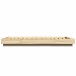 vidaXL Bed Frame Home Bed Base Mattress Foundation Bedstead Engineered Wood - sonoma oak, 75 x 190 cm - Additional view 4