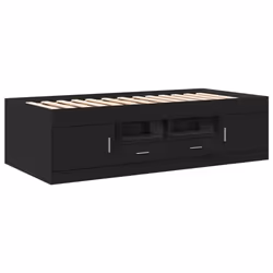 VidaXL 3280238, Sofa bed, Black, Wood, 2030 mm, 1020 mm, 520 mm
