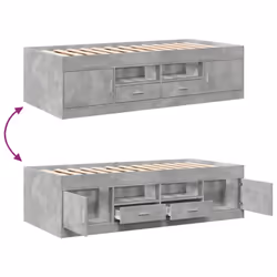 vidaXL Daybed with Drawers Sofa Bed Daybed Couch Guest Bed Engineered Wood - concrete grey, 75 x 190 cm - Additional view 6