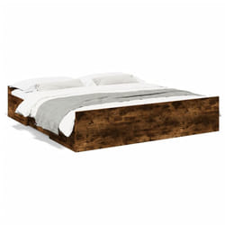 vidaXL Bed Frame with Drawers Bed Base Sonoma Oak 120x200 cm Engineered Wood - smoked oak, 200 x 200 cm