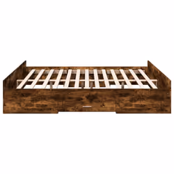 vidaXL Bed Frame with Drawers Bed Base Sonoma Oak 120x200 cm Engineered Wood - smoked oak, 200 x 200 cm - Additional view 4