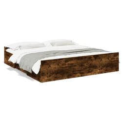 vidaXL Bed Frame with Drawers Bed Base Sonoma Oak 120x200 cm Engineered Wood - smoked oak, 180 x 200 cm
