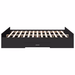 vidaXL Bed Frame with Drawers Bed Base Sonoma Oak 120x200 cm Engineered Wood - black, 160 x 200 cm - Additional view 4