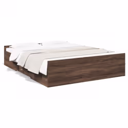 vidaXL Bed Frame with Drawers Bed Base Sonoma Oak 120x200 cm Engineered Wood - brown oak, 160 x 200 cm