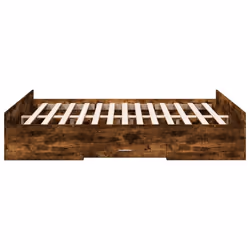 vidaXL Bed Frame with Drawers Bed Base Sonoma Oak 120x200 cm Engineered Wood - smoked oak, 140 x 200 cm - Additional view 4