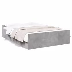 vidaXL Bed Frame with Drawers Bed Base Sonoma Oak 120x200 cm Engineered Wood - concrete grey, 140 x 190 cm