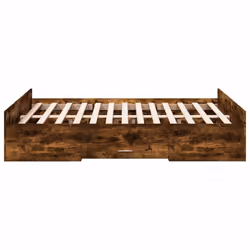 vidaXL Bed Frame with Drawers Bed Base Sonoma Oak 120x200 cm Engineered Wood - smoked oak, 135 x 190 cm - Additional view 4