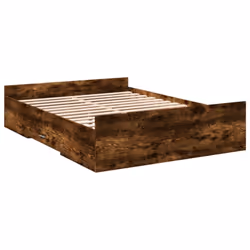 vidaXL Bed Frame with Drawers Bed Base Sonoma Oak 120x200 cm Engineered Wood - smoked oak, 120 x 190 cm - Additional view 5