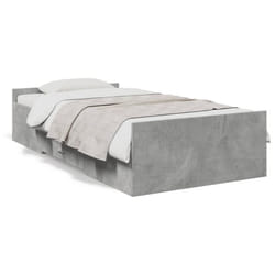 vidaXL Bed Frame with Drawers Bed Base Sonoma Oak 120x200 cm Engineered Wood - concrete grey, 90 x 200 cm