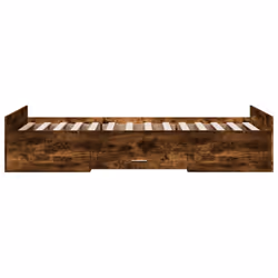 vidaXL Bed Frame with Drawers Bed Base Sonoma Oak 120x200 cm Engineered Wood - smoked oak, 90 x 200 cm - Additional view 4