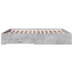 vidaXL Bed Frame with Drawers Bed Base Grey Sonoma 140x200 cm Engineered Wood - concrete grey, 200 x 200 cm - Additional view 4