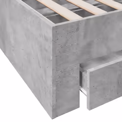 vidaXL Bed Frame with Drawers Bed Base Grey Sonoma 140x200 cm Engineered Wood - concrete grey, 200 x 200 cm - Additional view 7