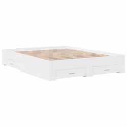 vidaXL Bed Frame with Drawers Bed Base Grey Sonoma 140x200 cm Engineered Wood - white, 140 x 200 cm