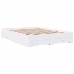 vidaXL Bed Frame with Drawers Bed Base Grey Sonoma 140x200 cm Engineered Wood - white, 140 x 200 cm