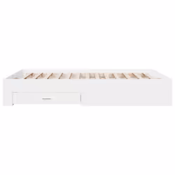 vidaXL Bed Frame with Drawers Bed Base Grey Sonoma 140x200 cm Engineered Wood - white, 140 x 200 cm - Additional view 4