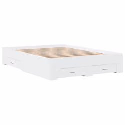 vidaXL Bed Frame with Drawers Bed Base Grey Sonoma 140x200 cm Engineered Wood - white, 140 x 190 cm