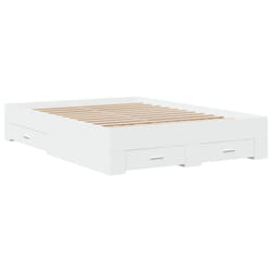 vidaXL Bed Frame with Drawers Bed Base Grey Sonoma 140x200 cm Engineered Wood - white, 140 x 190 cm