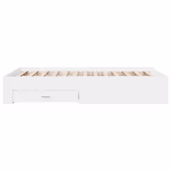 vidaXL Bed Frame with Drawers Bed Base Grey Sonoma 140x200 cm Engineered Wood - white, 140 x 190 cm - Additional view 4