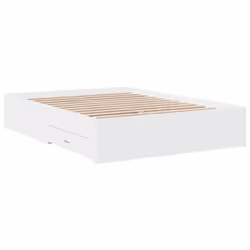 vidaXL Bed Frame with Drawers Bed Base Grey Sonoma 140x200 cm Engineered Wood - white, 140 x 190 cm - Additional view 5