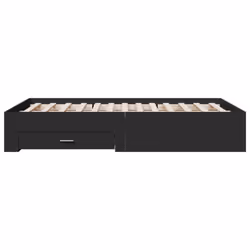 vidaXL Bed Frame with Drawers Bed Base Grey Sonoma 140x200 cm Engineered Wood - black, 140 x 190 cm - Additional view 4