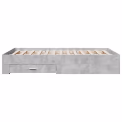 vidaXL Bed Frame with Drawers Bed Concrete Grey 140x190 cm Engineered Wood - Additional view 4