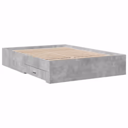 vidaXL Bed Frame with Drawers Bed Concrete Grey 140x190 cm Engineered Wood - Additional view 5